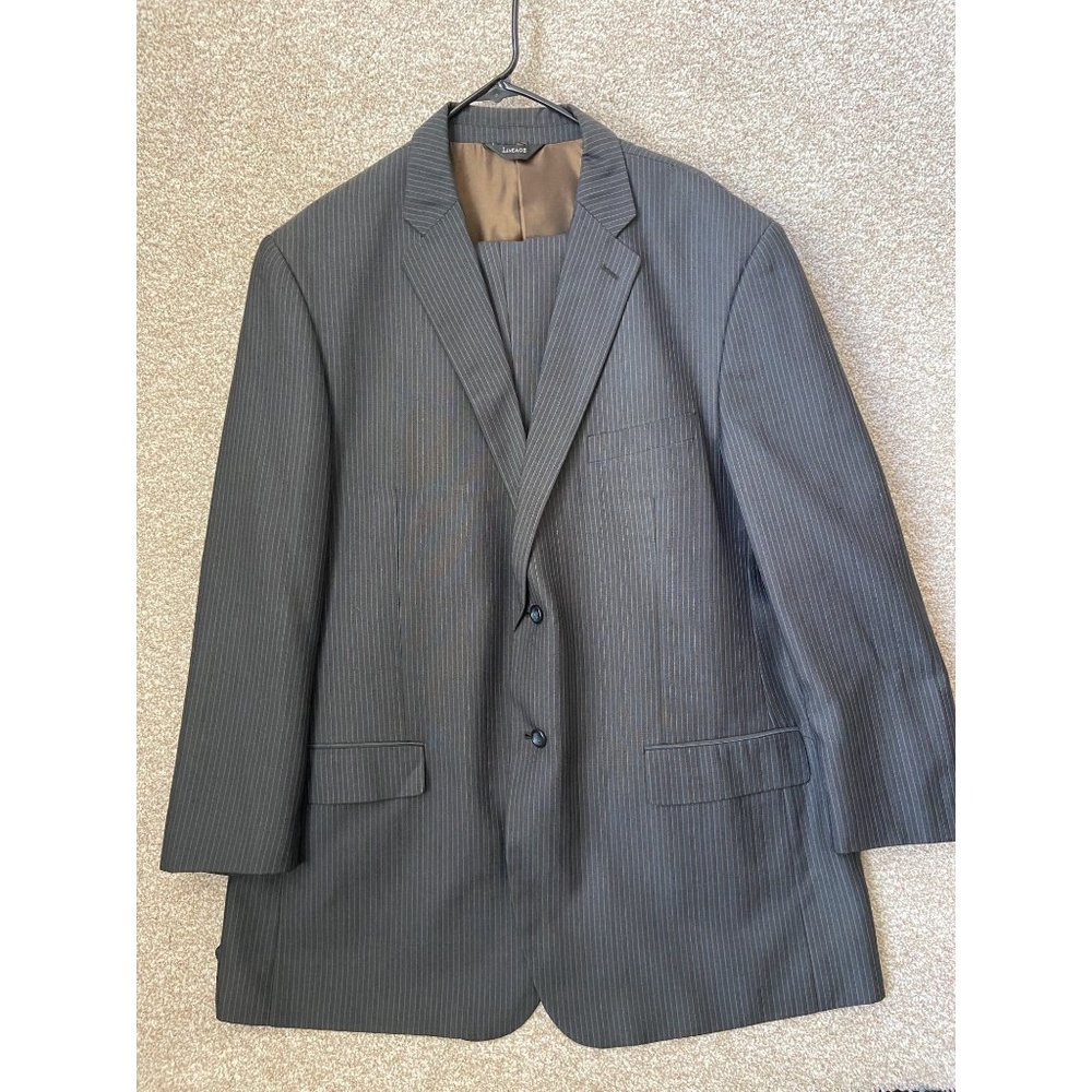 Lineage Superior 150’s Men’s Grap Stripe 2 Button Blazer Work Pant Set 43 Long